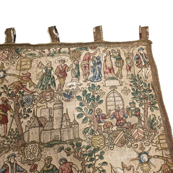 Image 1 of Vintage Rosel wandkleed met Middeleeuws decor, jaren 50