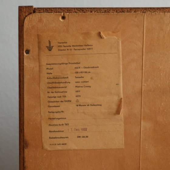 Image 1 of ❤️Hellerau Cultureel Meubel Commode Franz Ehrlich DDR Midcentury Bauhaus GERESTAUREERD
