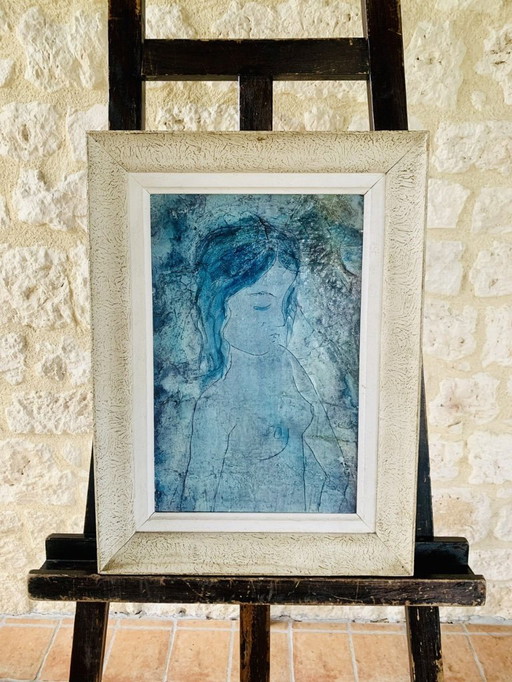 Javier Vilato, Composition, 1956, peinture à l'huile sur toile, encadrée
