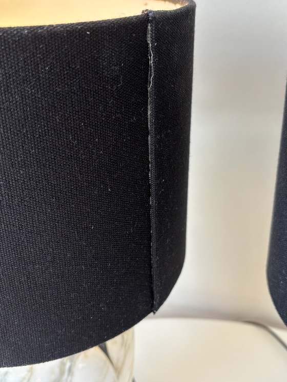 Image 1 of Italian Design Lamps Marble Look 1980s