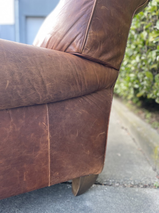 Image 1 of Fauteuil club vintage en cuir - Design italien