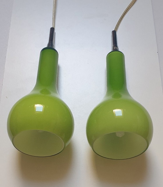 Image 1 of Nordlux - Diseño danés - 2 lámparas colgantes de cristal opalino