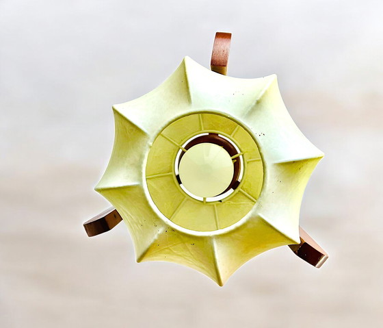 Image 1 of Lampada a sospensione in legno portoghese di metà secolo, anni '60