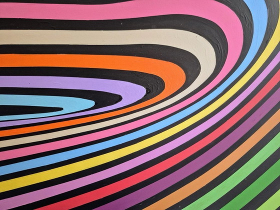 Image 1 of Drop in a Pool - Dipinto astratto colorato di Franklin van Dam (acrilico su MDF)