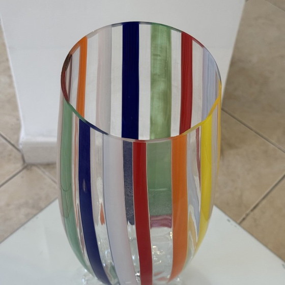 Vintage Murano vaas uit de jaren 80, veelkleurig, Italiaans design, Venetië – vetri murano, Vazen (photo 5 of 6)