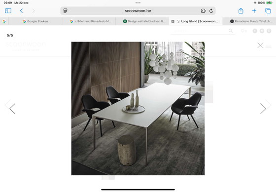 Image 1 of Rimadesio Long Island table: Palladio 32 structure with Palladio 126 frosted glass top. New in packaging.