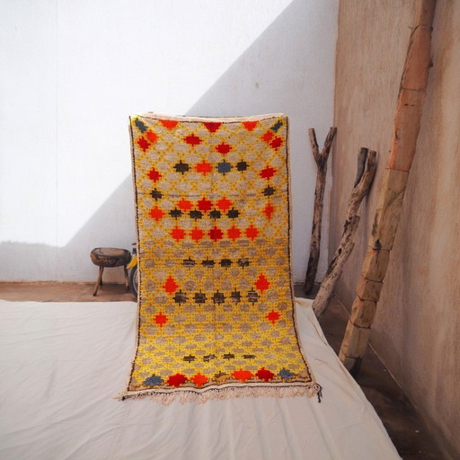 Vintage marokkanischer Azilal-Teppich 'Romina' | Handgewebter Berberteppich | 255 × 126 cm