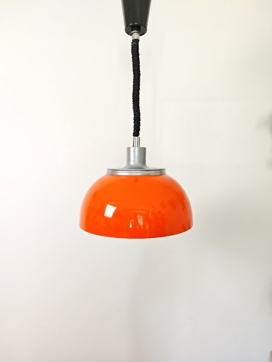 Image 1 of Lampada a sospensione vintage Meblo Guzzini, lampada a soffitto Guzzini Faro, Space Age, atomica, lampada a sospensione retrò, s