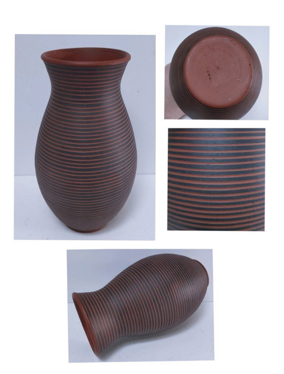 Image 1 of Two-tone clay vase, signed, 1960s