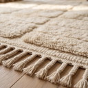 Alfombra bereber marroquí de lana natural de 200 cm x 300 cm.
