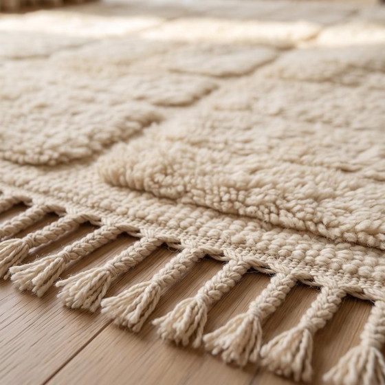 Natural Wool Moroccan Berber Carpet 200cmx300cm – Tapis (photo 4 of 7)