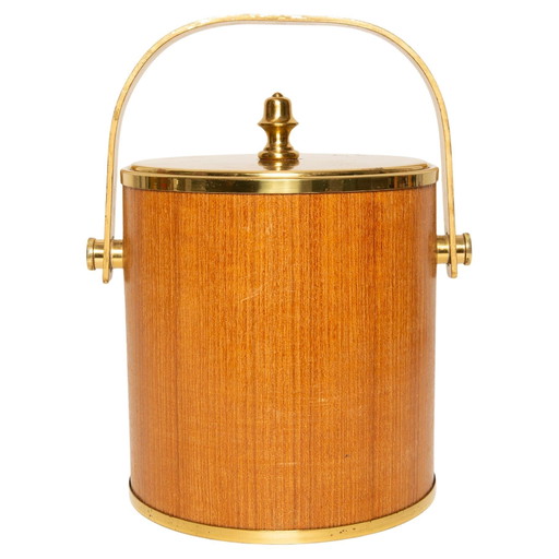 Aldo Tura Mod. 1225D Goatskin Parchment Ice Bucket / Thermos Italy 1970