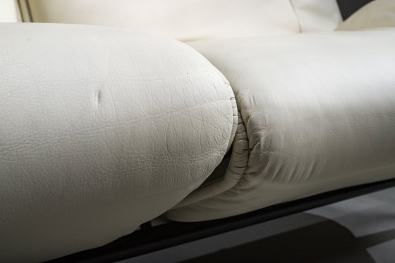 Image 1 of Vintage Cassina Veranda Reclining Sofa in Cream Leather, 1980s