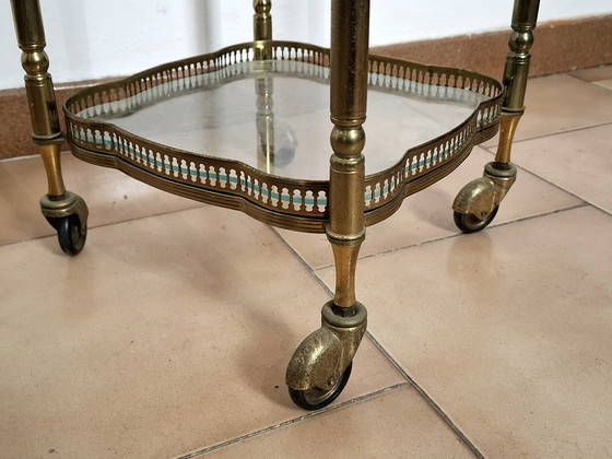 Image 1 of Carrello Bar vintage anni 60s in ottone en vetro