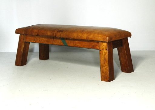 Leather Gym Bench, 1950s