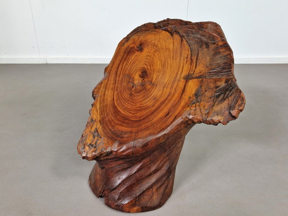 Image 1 of Sculpture Woman's Face | Carved Wood | 1970s