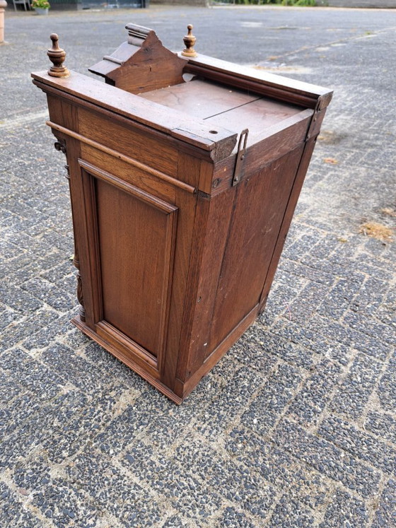 Antique Wooden Wall Cabinet with Mirror – Glass (photo 9 of 9)