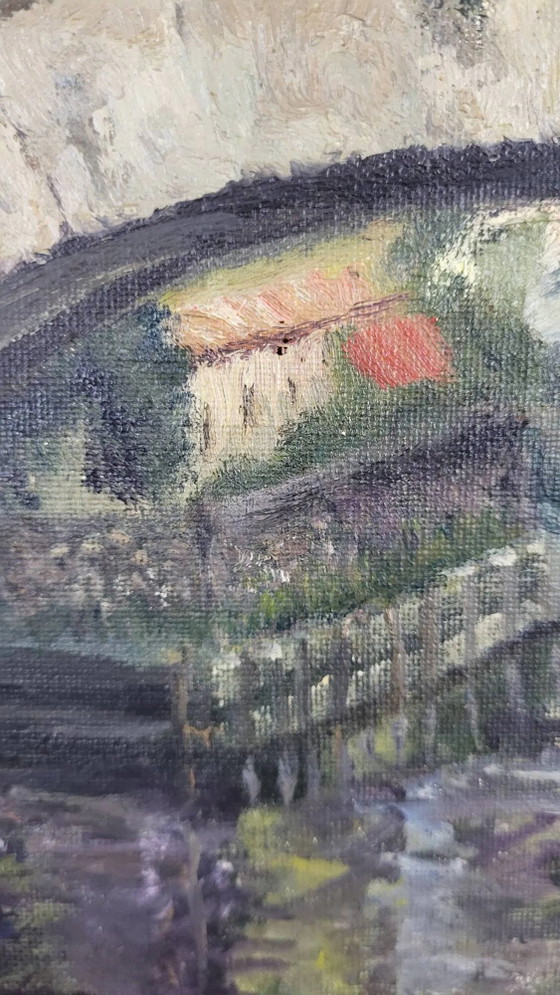 Quadro HST "Melun - Il ponte dell'Almont" – Dipinti e disegni, Canvas (photo 6 of 8)