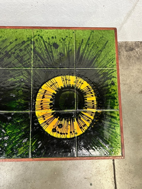 Image 1 of Tavolino da caffè vintage, piano in ceramica, Belgio anni '60