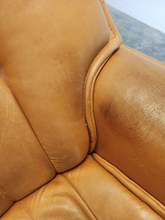 Hjellegjerde Møbel cognac leather recliner armchair and footstool – Wood (photo 14 of 15)