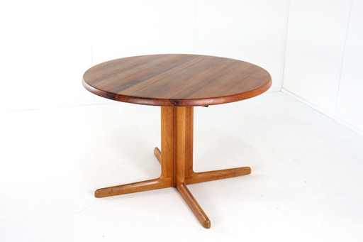 Dänischer massiver Teak 2x ausziehbarer runder Esstisch 'Hurup' Vintage