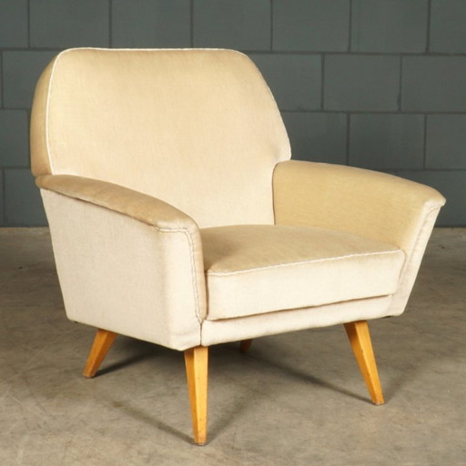 Poltrone vintage – Velluto beige – Anni '60 – fauteuils, Textile (photo 2 of 12)