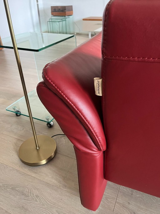 Canapé deux places en cuir de premier plan, profondeur d'assise réglable