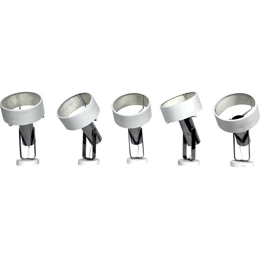 Set of 5 vintage orientable wall lamps by Stilnovo Milano, Italy 1950s