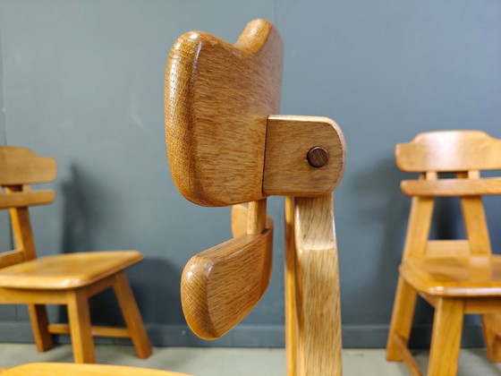 Image 1 of Niederländische brutalistische Eichenstühle, 1960er Jahre