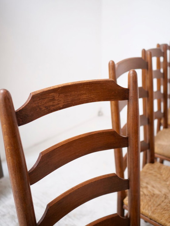 Image 1 of 4 timeless wooden and straw chairs