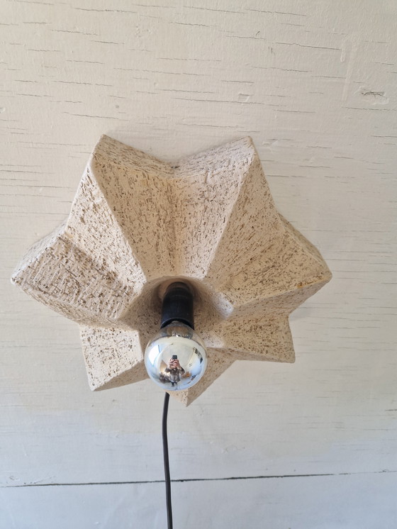 Image 1 of Vintage keramische wandlamp in de vorm van een ster