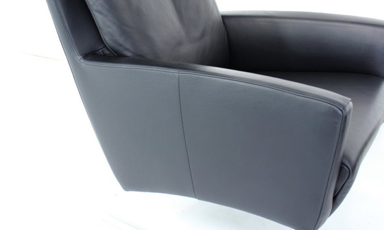 Image 1 of Come nuovo! Laauser Design Int. Cantilever Lounge Chair / Freischwinger Sessel con sgabello, pelle e base cromata