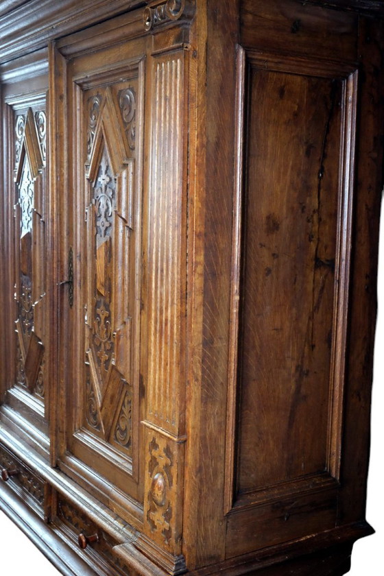 Image 1 of Armario alemán de dos puertas, siglo XVII, roble