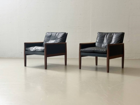 Image 1 of Set van 2 loungestoelen van Hans Olsen voor Juul Kristensen, Denemarken, jaren 1950.