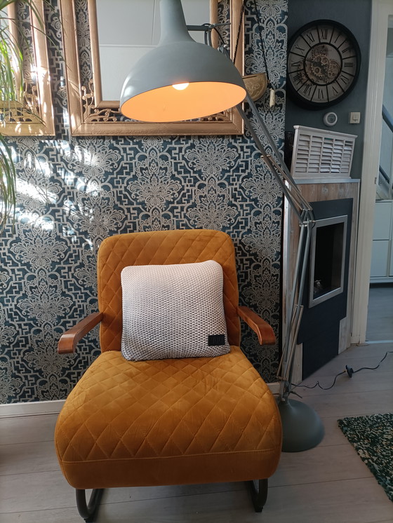 Image 1 of Lampadaire industriel Steinhouwer, gris mat, lampe de lecture.