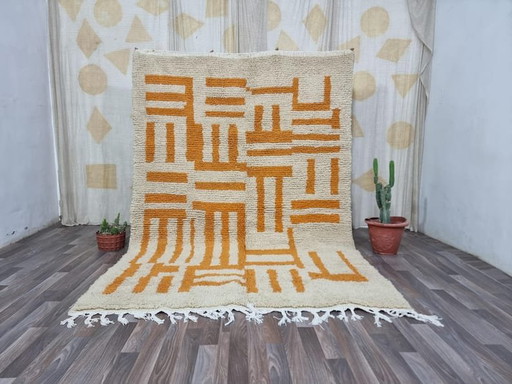 Tapis en laine pure fait main traditionnelle artisanale 1,5/2,5 m