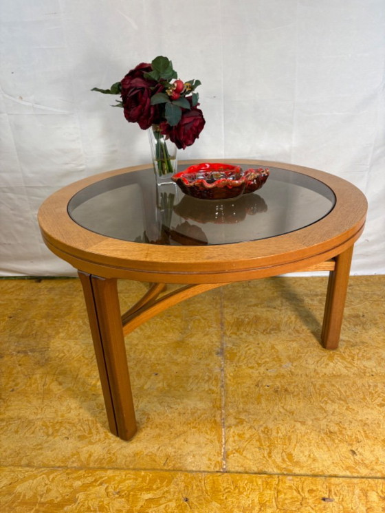 Image 1 of Mid-Century Retro Vintage Teak Round Coffee Table by Nathan Furniture (1960–1970)  A beautifully designed mid-century round coff