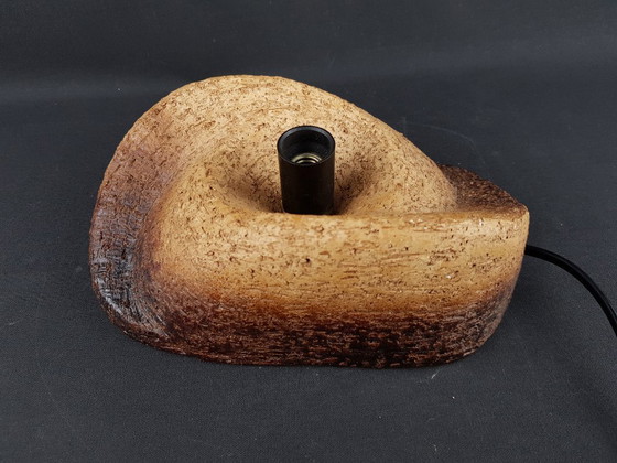 Image 1 of Vintage Brutalist Chamotte Clay Wall Lamp - Mid-Century Modern Ceramics (1960s/1970s)