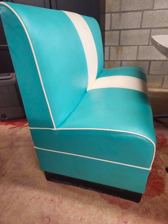 Image 1 of Vintage americana fifties stijl turquoise bankstel