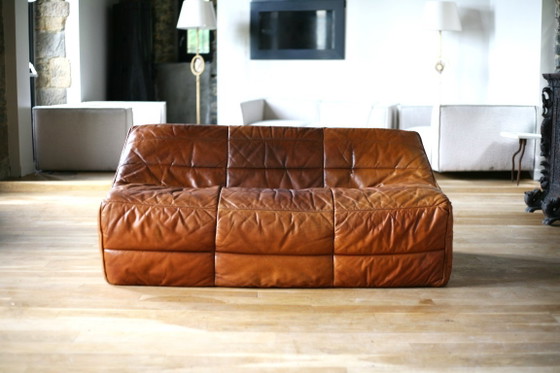 Canapé Ligne Roset, van Michel Ducaroy, model Anais, 1981 – 2 zitsbanken, Leer (photo 6 of 31)