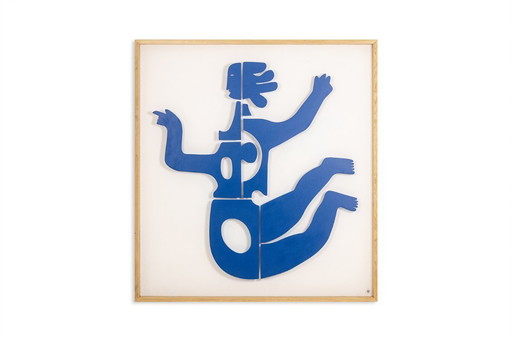 Antonine de Saint Pierre. Letrero Eva en metal lacado azul marino. Contemporáneo.