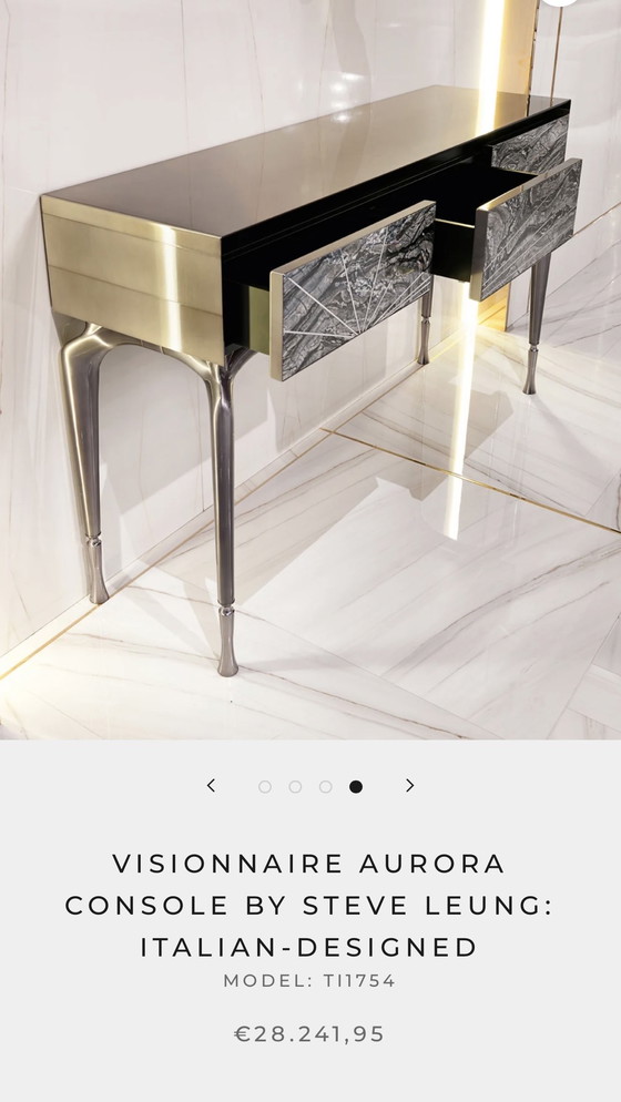 Image 1 of Designer Marble Console Table