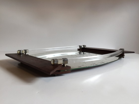 Image 1 of Specchio Art Déco e vassoio in legno Francia