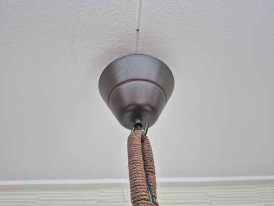 Image 1 of Temde Leuchten hanglamp. Vintage jaren 70 macrame lamp.