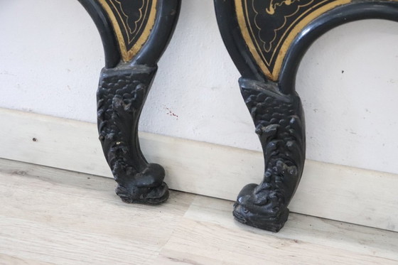 Image 1 of Set of 2 Single Beds in Iron, Art Nouveau Early 20th Century