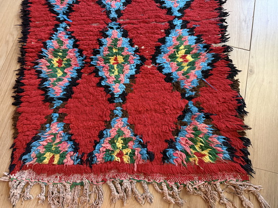 Image 1 of Vintage Marokkaanse Berber loper in rood – 331 × 92 cm