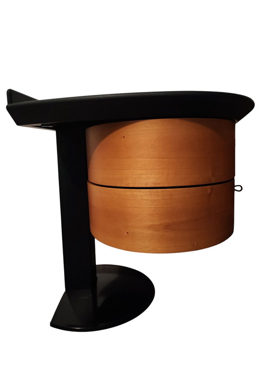 Image 1 of Pair of Postmodern Italian Nightstands by EmmeBi – 360° Rotating Drawers – 1980s