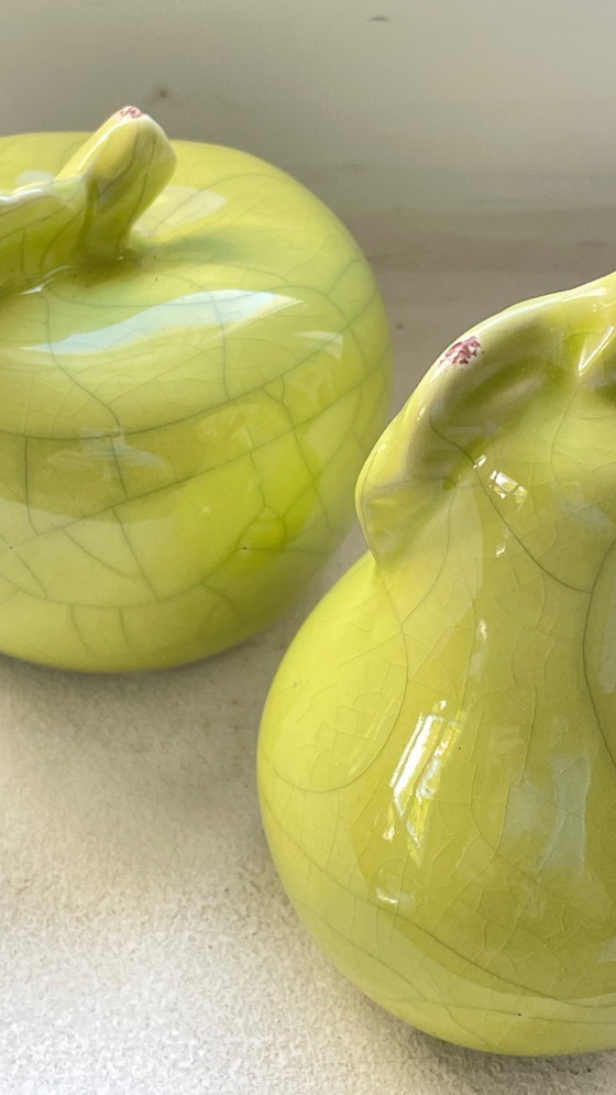 Image 1 of POMME POIRE Céramique Effet Craquelé