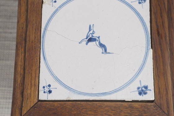 Sgabello antico olandese in stile country con piastrelle di Delft, sgabello vintage in legno, piano in (photo 16 of 24)