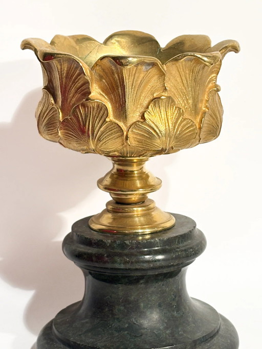 19th Century Empire Gilded Bronze Candelabra with Marble Base – decoratieve objecten (photo 2 of 6)